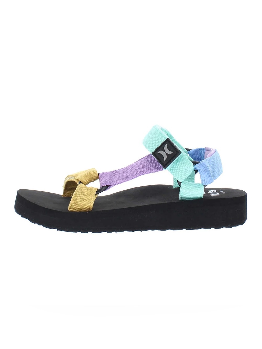 Hurley Women's Multicolor Strap Sandal - Aqua Mint, Purple & Mustard Size 6M